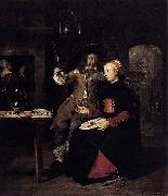 Gabriel Metsu Portrait of the Artist with His Wife Isabella de Wolff in a Tavern oil on canvas